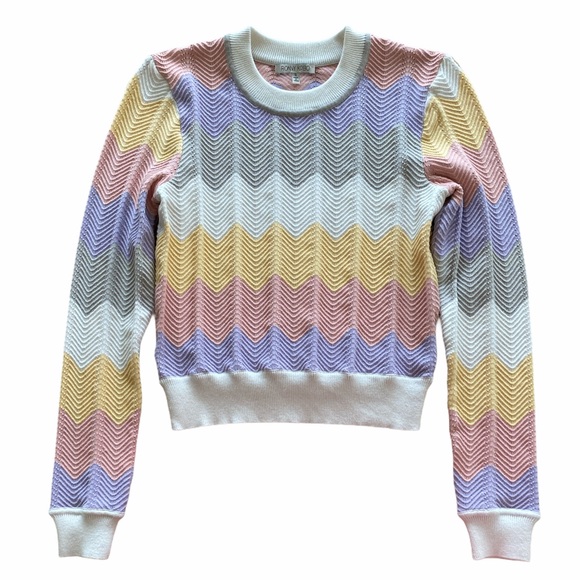 RONNY KOBO Jada Chevron Pastel Knit Sweater Small - Picture 4 of 13